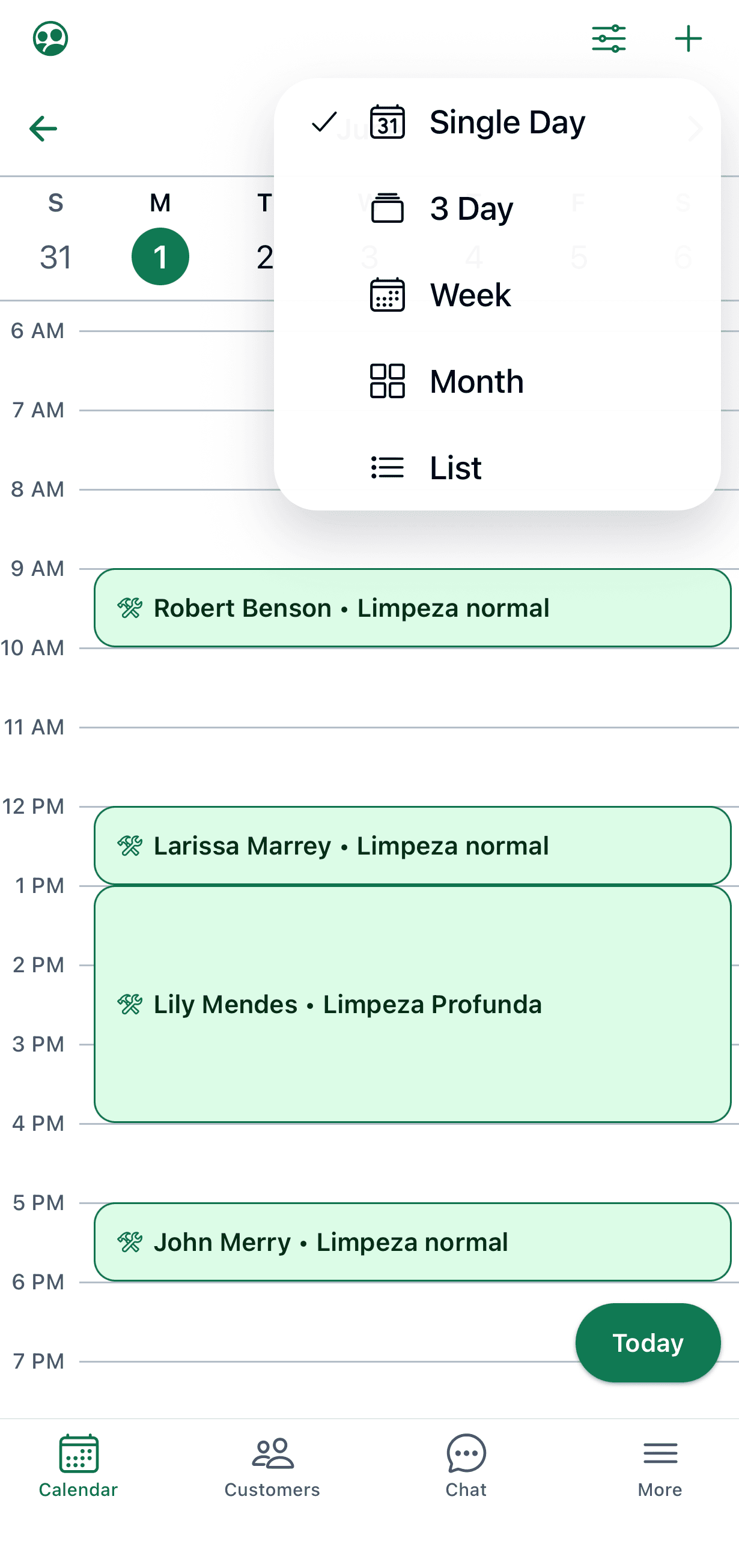 Mozin calendar in English