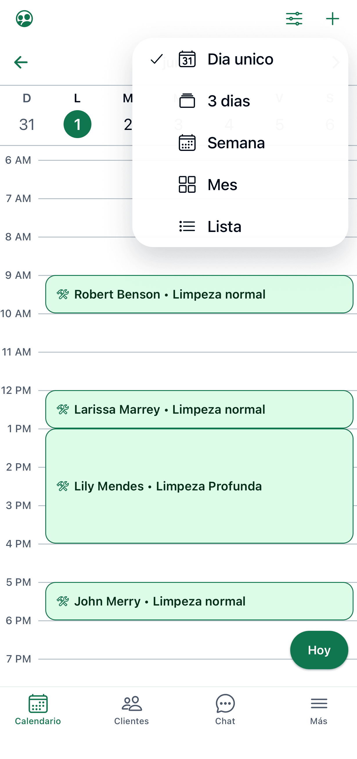 Mozin calendar in Spanish